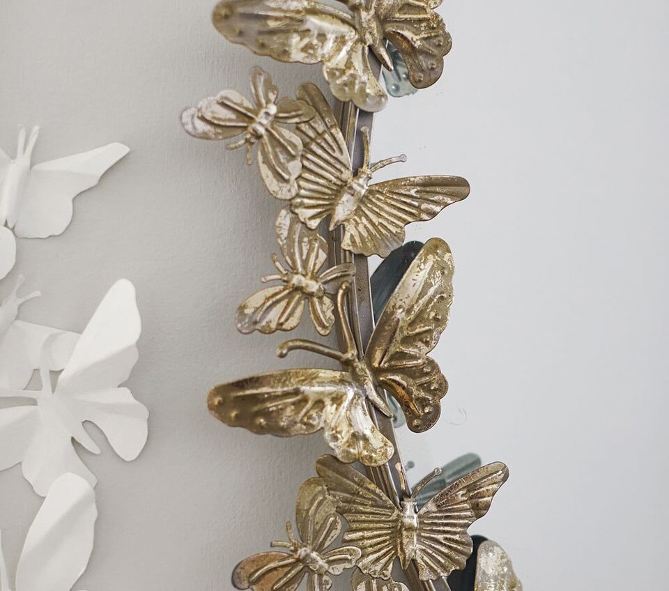 Monique Lhuillier Round Butterfly Mirror Pottery Barn Kids Australia